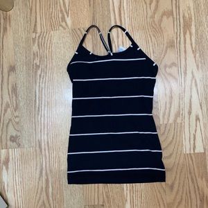 Ivivva Girls 8 B+W Striped Tank